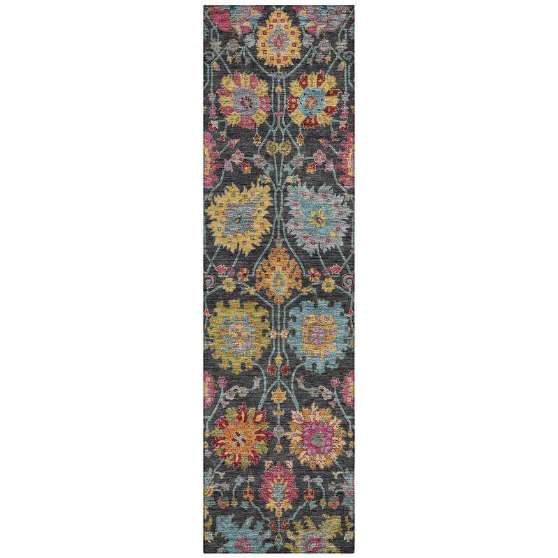 Machine Washable Indoor/ Outdoor Traditional Kashan Chantille Rug
