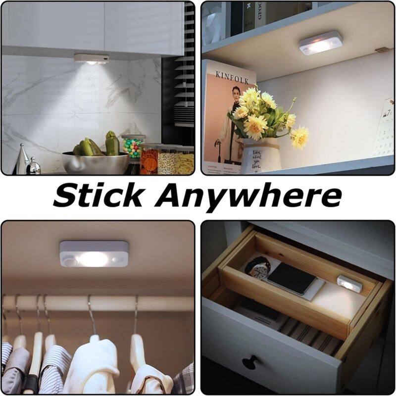 4-Pack Rechargeable Motion Sensor LED Lights,Warm Colors