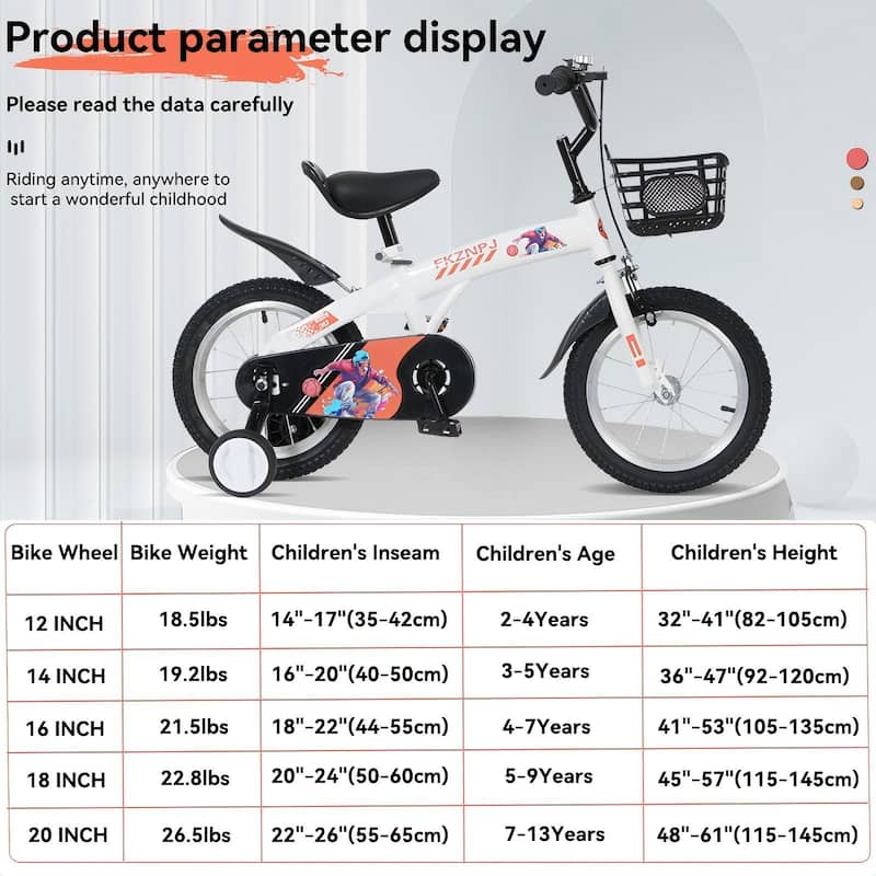 18 Inch Kids Bike with Training Wheels & Kickstand, Adjustable Saddle & Handlebar, Boys & Girls Ages 5-10