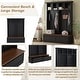 preview thumbnail 6 of 11, Farmhouse 4-in-1 Hall Tree with Wood Grain Bench, 2 Drawers, 6 Hooks, Entryway Organizer, 55.9 in Wide