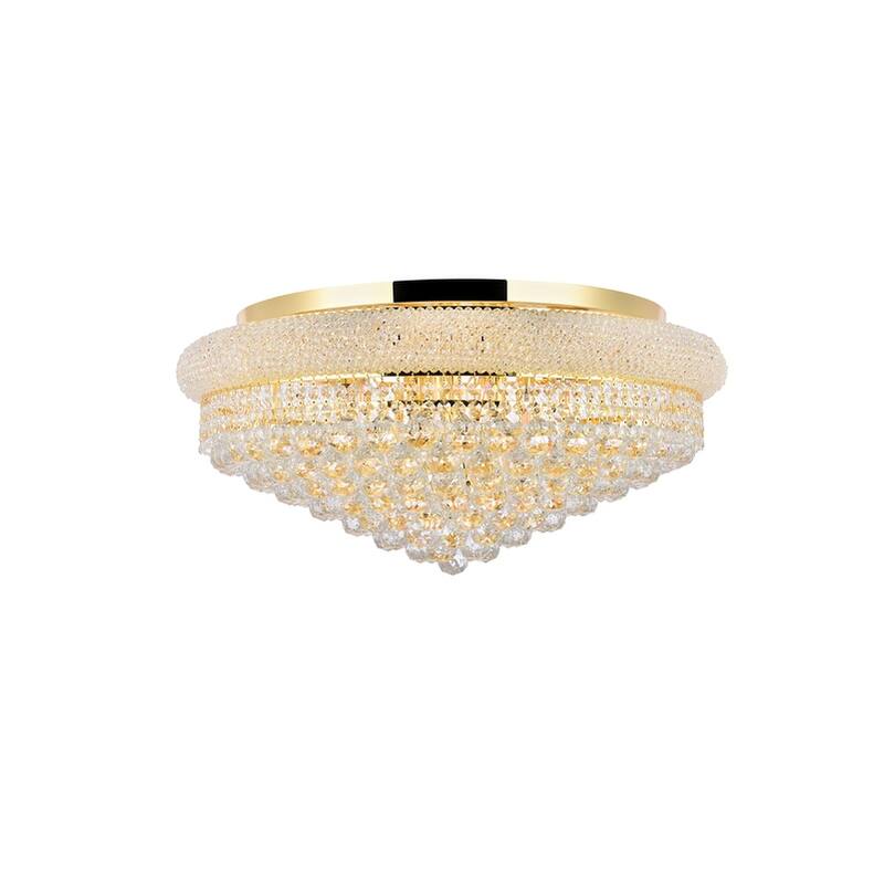 Elegant Lighting Gold 28-inch Royal Cut Crystal Clear Flush Mount - Gold Royal Cut Crystal Clear Flush Mount