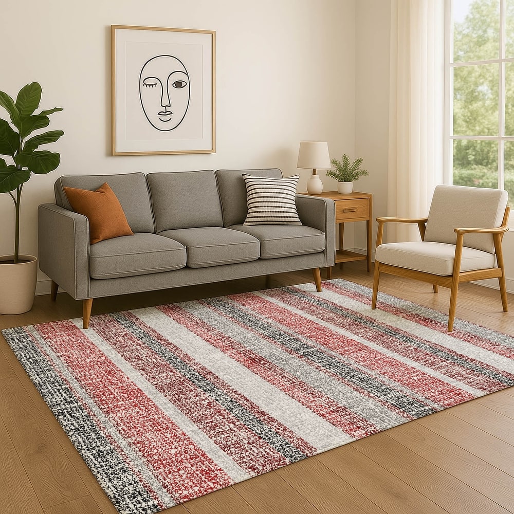 Premium Washable Super Soft Vintage Stripe Mayfield Rug
