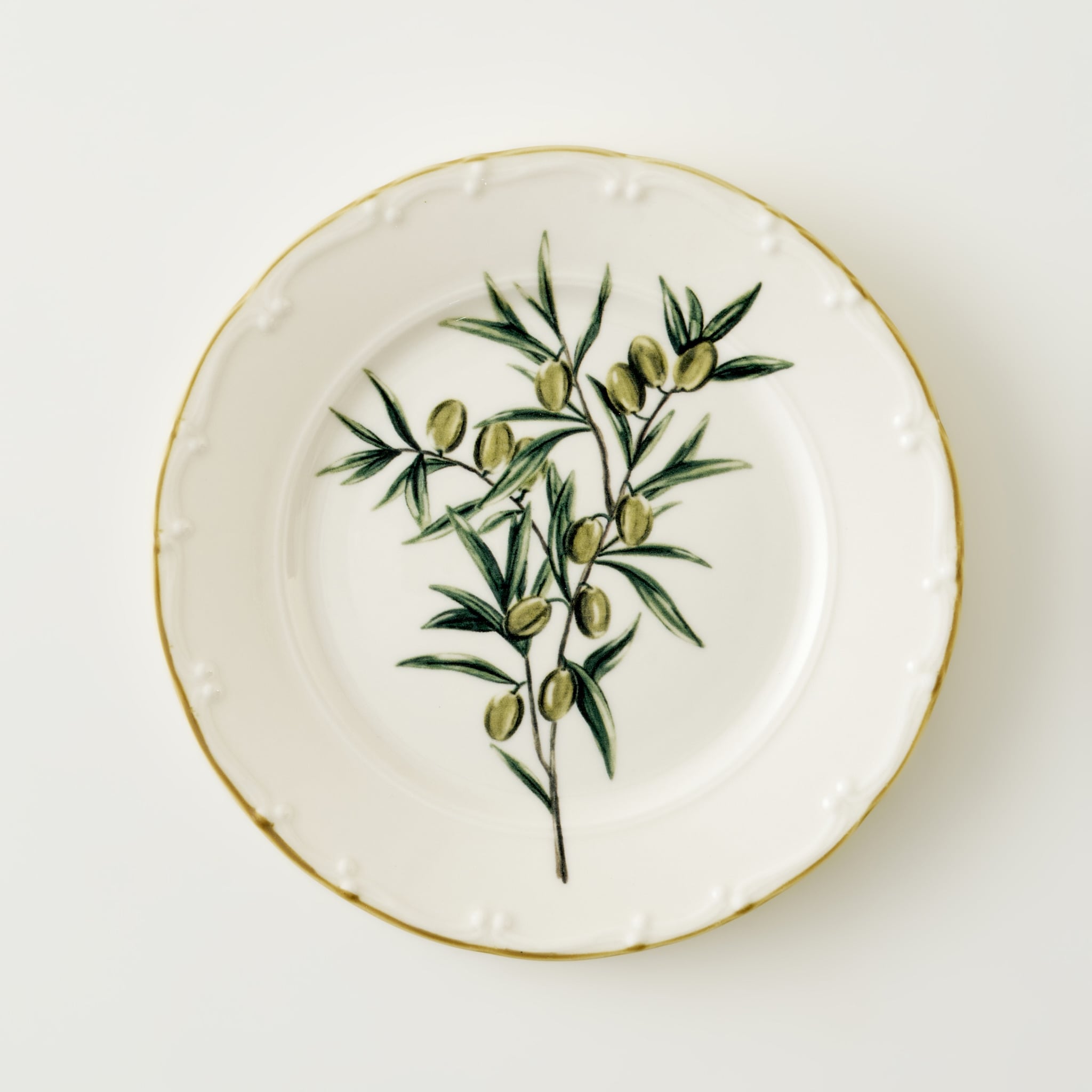 Olive Porcelain Dinner Plate - 8 in length