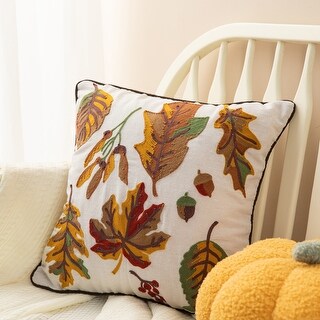 Glitzhome Farmhouse Thanksgiving Harvest Embroidered Pillow or Pillow Cover