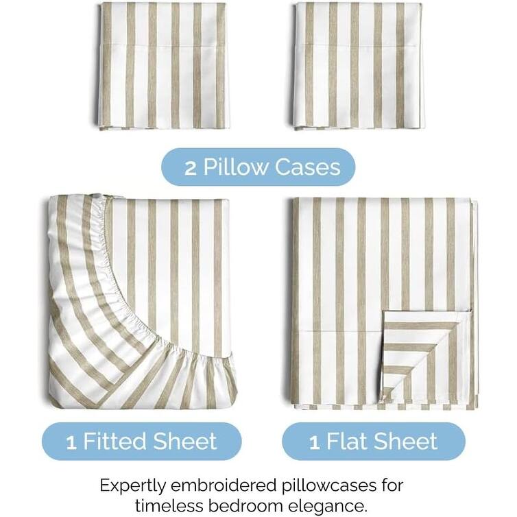 CGK Linens 4 Piece Solid Microfiber Deep Pocket Soft Bed Sheet Set