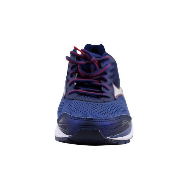 Shop Mizuno Men's Wave Rider 20 BlueSilver Red J1GC170305 Shop Mizuno Men's Wave Rider 20 BlueSilver Red J1GC170305