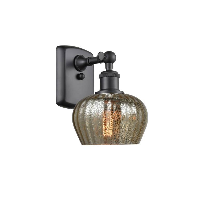 Innovations Lighting Fenton 11" Tall Bathroom Sconce - Matte Black / Mercury