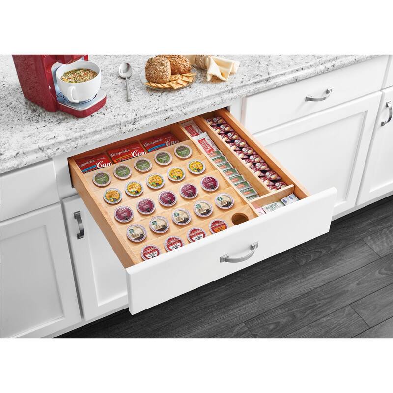 Rev-A-Shelf 16'' Custom Wooden Kitchen Drawer Insert for K-Cup, 4CDI-18