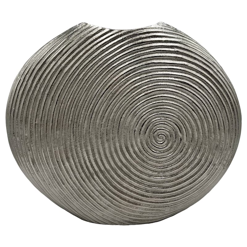Decorative Handmade Aluminum Shell Flower Vase - 20 x 3.5 x 17 in - Silver