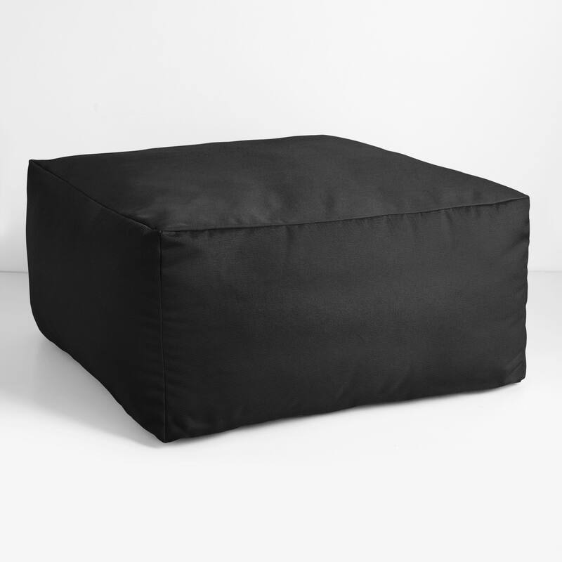 Sorra Home Sunbrella Outdoor Knife Edge Solid Bean Pouf