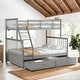 preview thumbnail 16 of 28, Twin Over Full Bunk Bed with Storage Ladder and Drawers, Cream