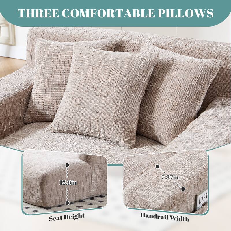 Futon Sofa Bed,3-in-1 Multi-Functional Corduroy Sleeper Couch Pull-Out Bed,Adjustable Backrest and Pillows,Convertible Sofa Bed