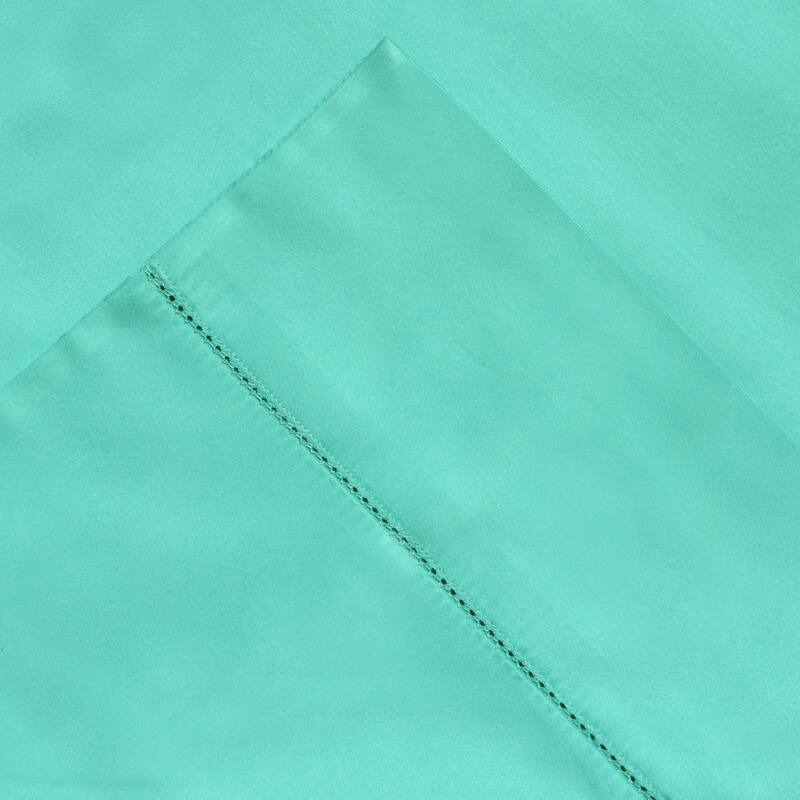 Pointehaven 410 Thread Count Long Staple Cotton Oversized Bed Sheet Set - California King - Aqua