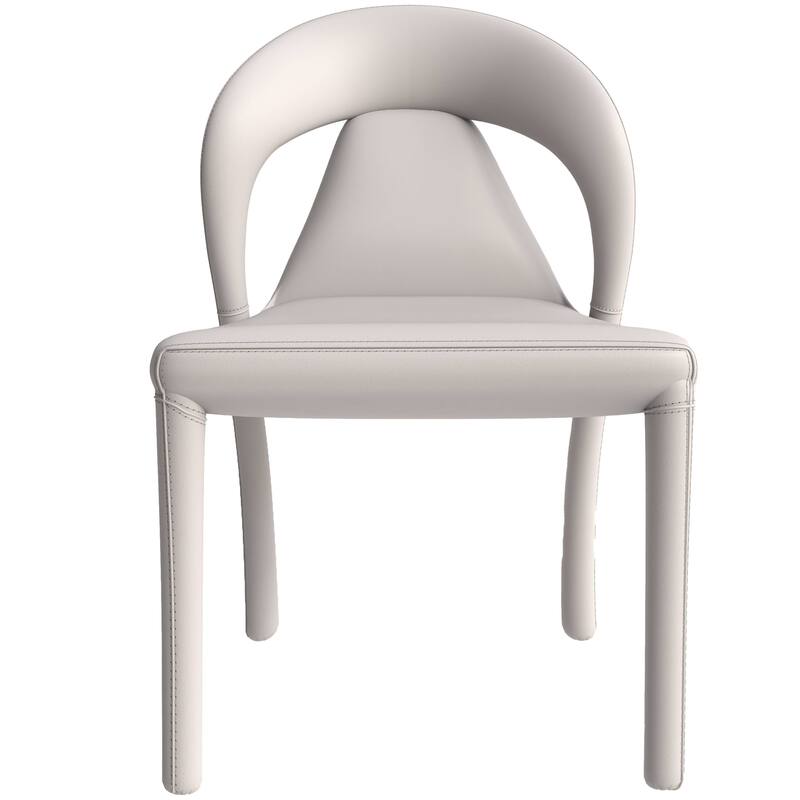 Leather Dining Chairs with Metal Legs Open-Back Design Solace Series Set of 2