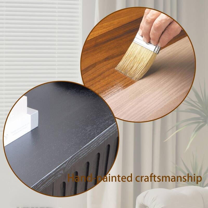 Mid-Century Wood Entryway Console Table with Four Drawers - 59.2" Narrow Sofa Table for Hallway & Living Room