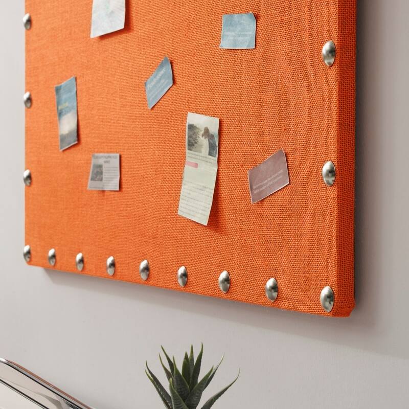 Burlap Corkboard with Nail-head Accents