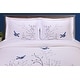 preview thumbnail 10 of 12, Superior Swallow 3-piece Embroidered Cotton Duvet Cover Set