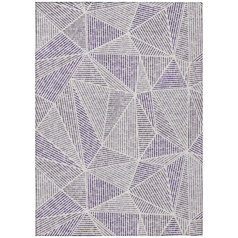 HomeRoots Geometric Transitional Rectangle Outdoor Rug