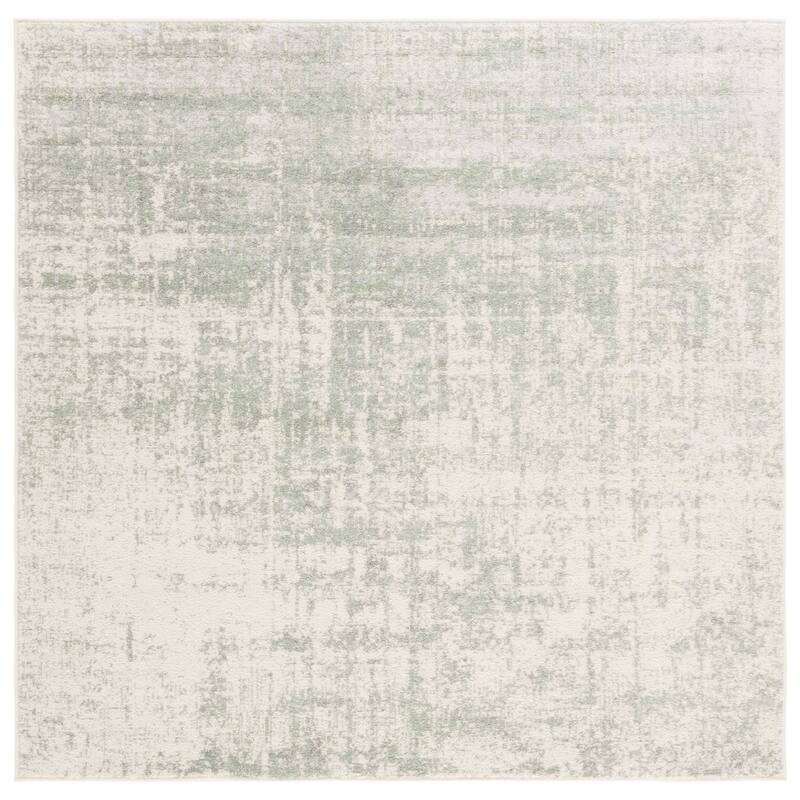 SAFAVIEH Adirondack Guillerma Modern Abstract Distressed Rug - 4' Square - Sage/Ivory