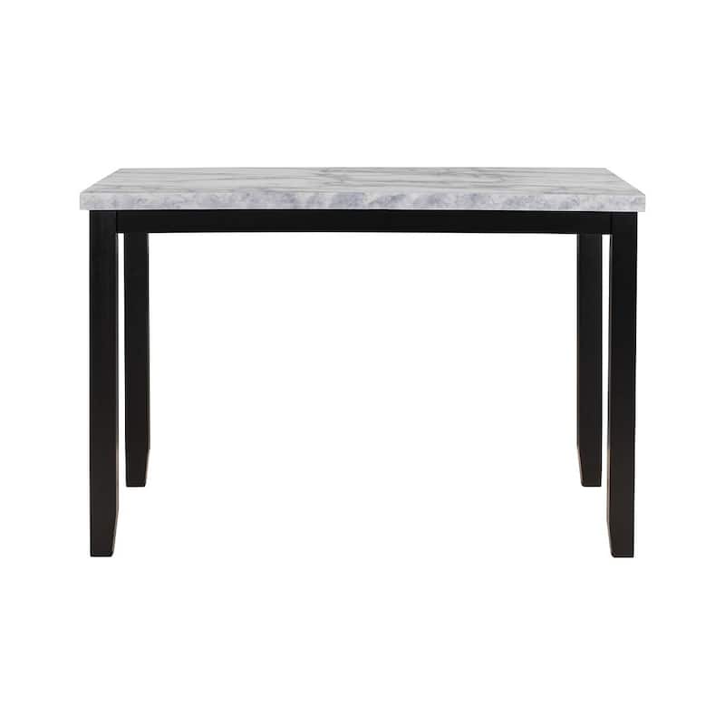 5 PCS Faux Marble Dining Set for 4 - Padded Chairs, Perfect for Modern Homes