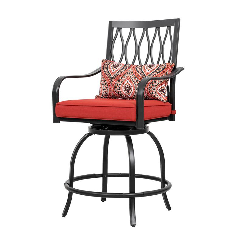 Nuu Garden 2 Pieces Patio Swivel Bar Stool Set