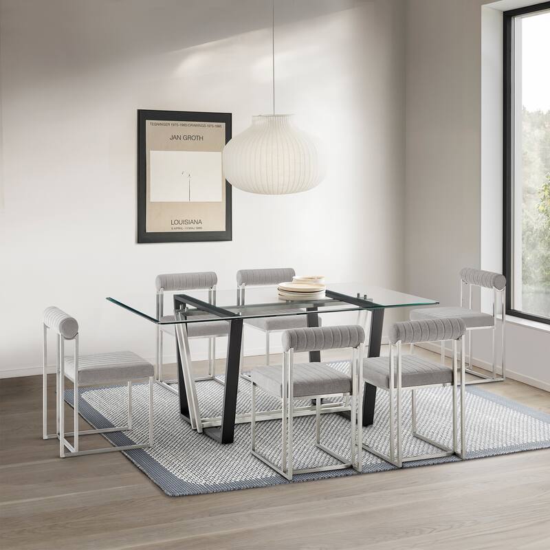 Anastasia Modern Upholstered Metal Dining Chairs - Set of 2