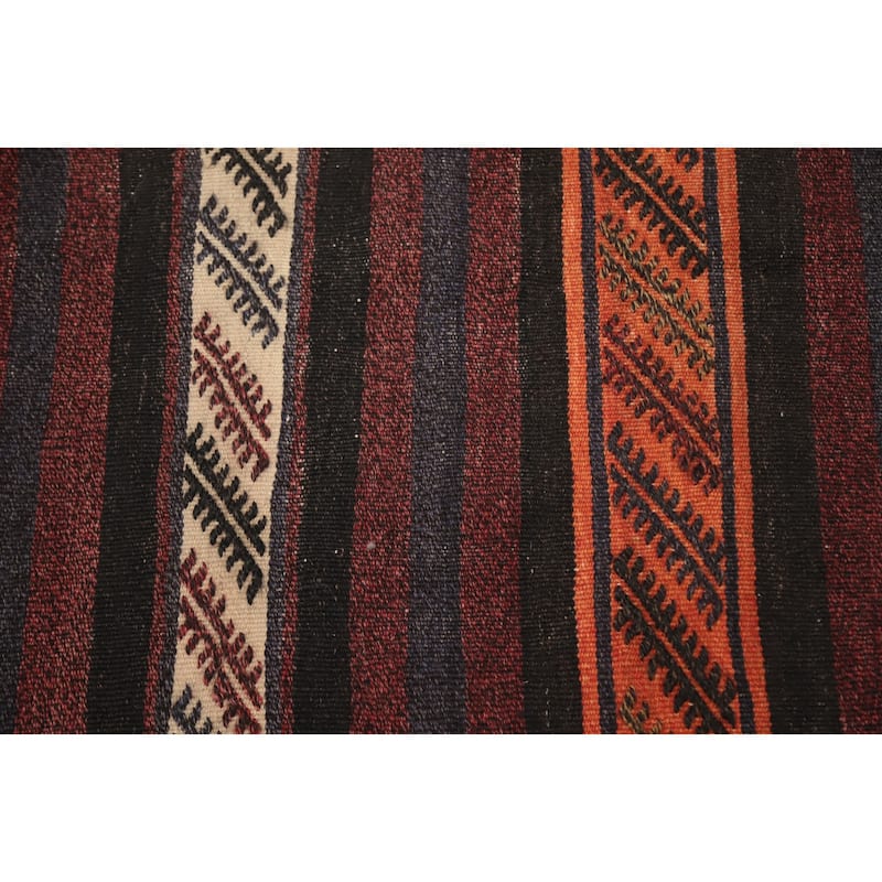 Hand Woven Oriental 100% Wool Carpet Southwestern Tribal Multi-Colored Kilim Area Rug - 10' 5'' X 6' 2''