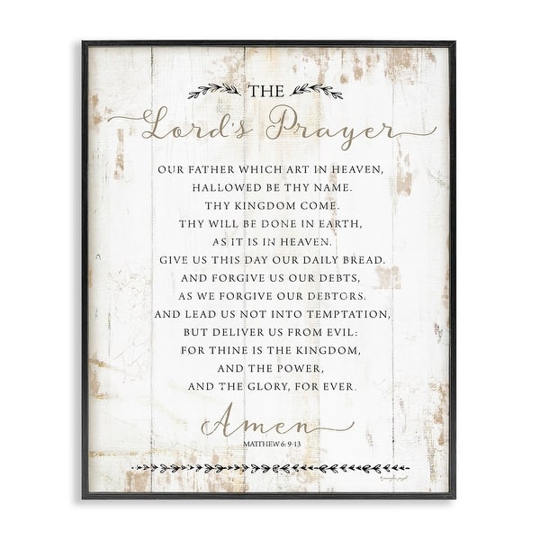 slide 2 of 23, The Stupell Home Decor The Lords Prayer Our Father Rustic Distressed White Wood Look, 11 x 14, Design By Artist Jennifer Pugh 11 x 14 - Black