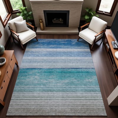 Premium Washable Super Soft Ombre Stripes Mayfield Rug
