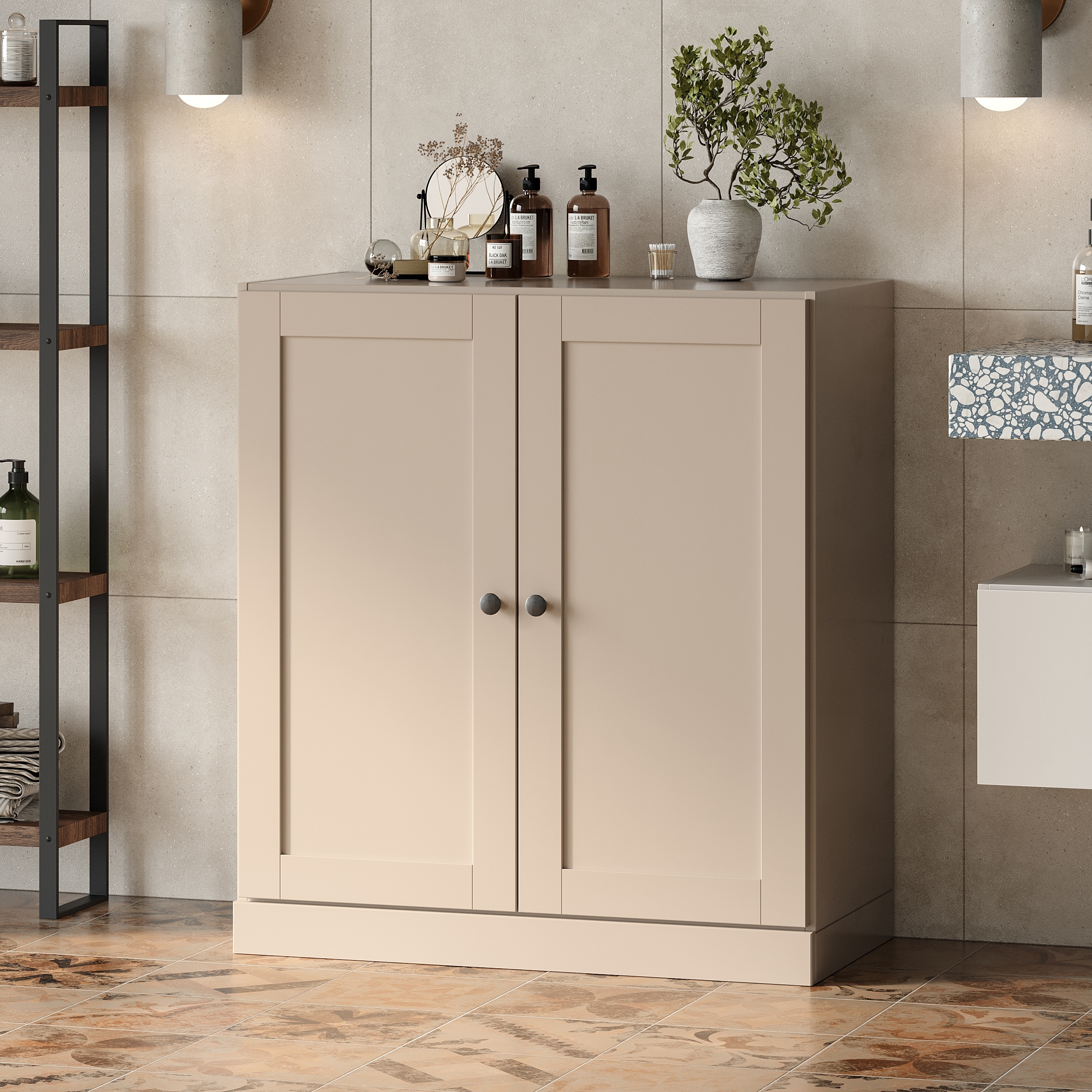 Palace Imports 100% Solid Wood Short Shaker Bathroom Storage Cabinet, 32" W x 35.75" H