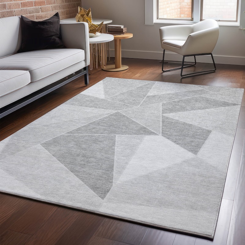Premium Washable Super Soft Contemporary Mosaic Mayfield Rug - Gray - 3' x 5' - Rectangle