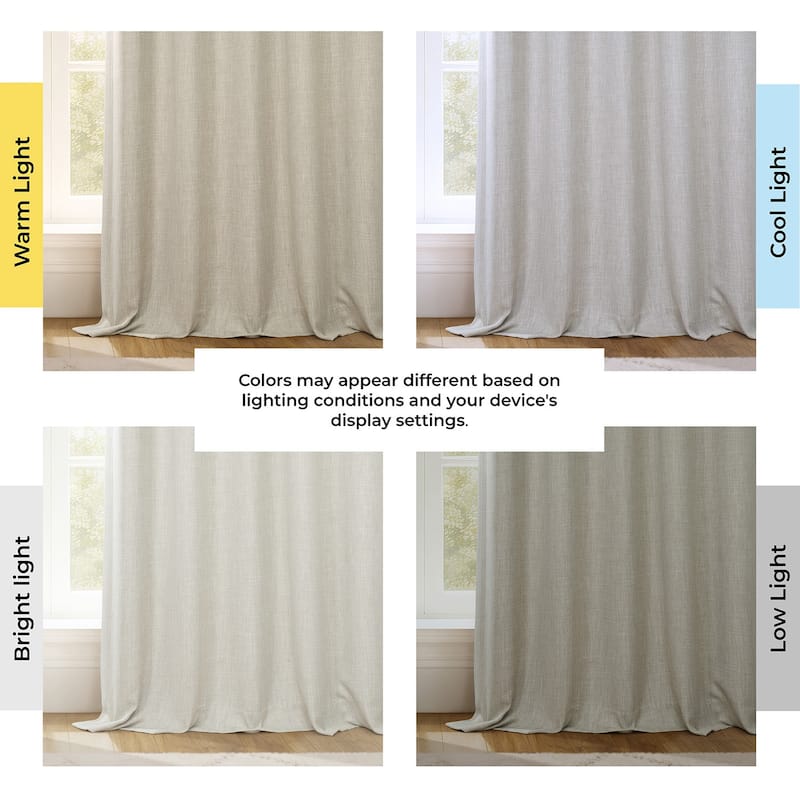 Exclusive Fabrics Textured Faux Linen Extra Wide Curtains Rod Pocket Single Panel (1 Panel)