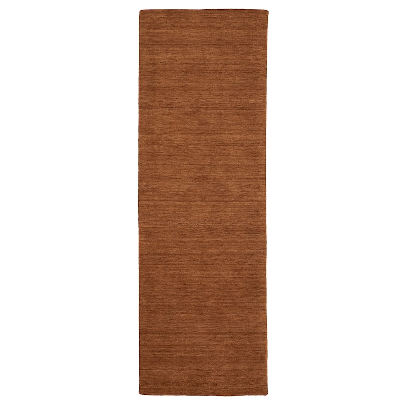 Style Haven Amara Heathered Solid Hand-Crafted Rug - 2'6" x 8' - Rust