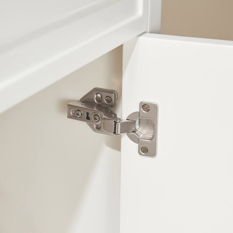 No Assembly Bathroom Vanity, 18" Freestanding with Integrated Top, Compact Single Sink Cabinet