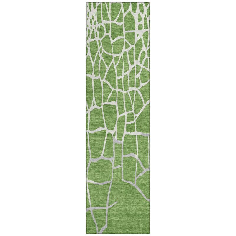 Machine Washable Indoor/ Outdoor Abstract Webby Chantille Rug