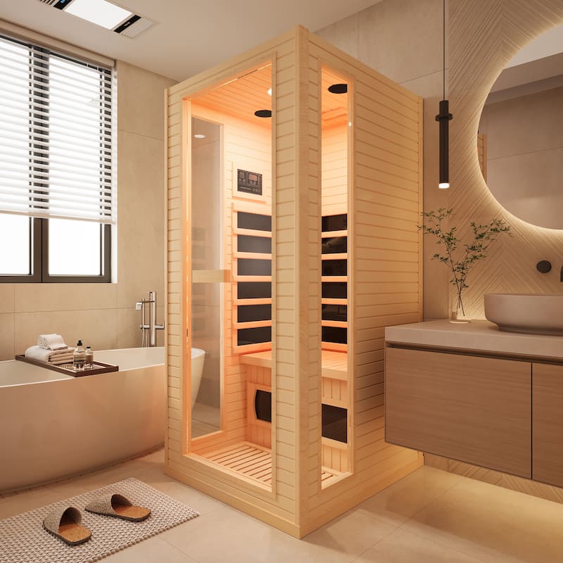 EROMMY up to 3 Person Infrared Sauna with 15-Minute Warm-Up Heater Tube and Carbon Plate