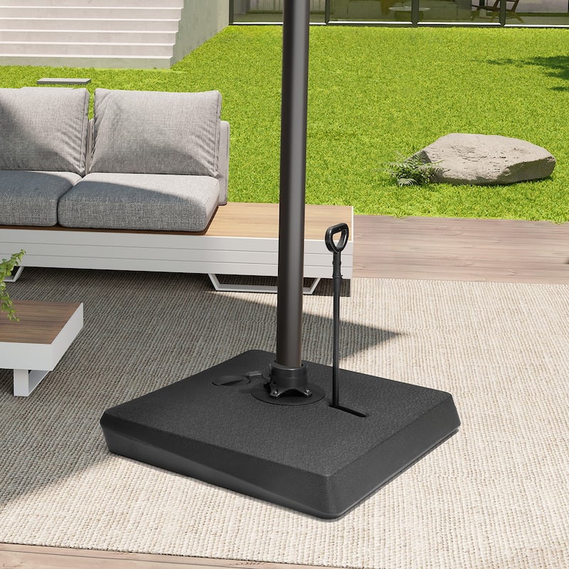 Pellebant 300 lbs Patio Cantilever Umbrella Base with Wheels and Rod