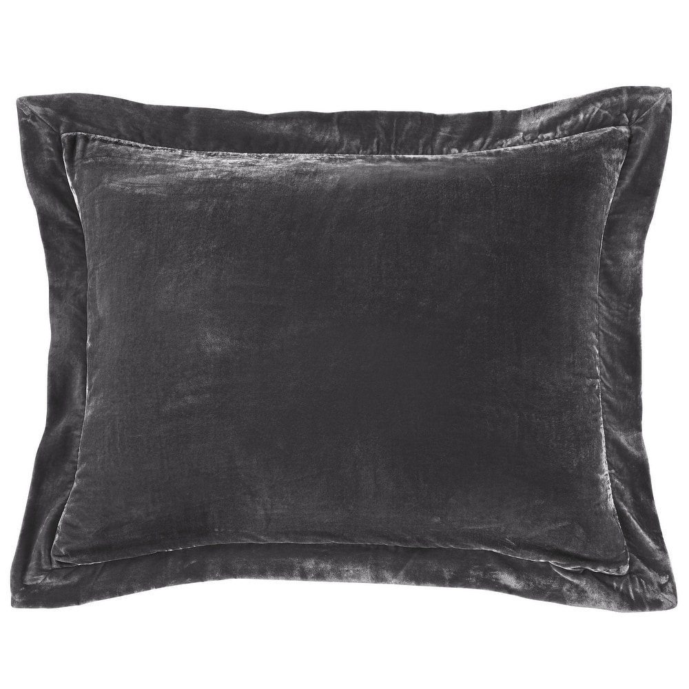 HiEnd Accents Stella Faux Silk Velvet Romantic Western 27x39 inch Flanged Dutch Euro Pillow