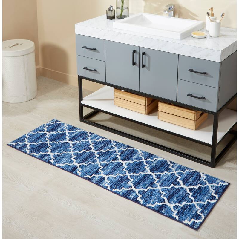 Better Trends Savio Collection 3 Pc Set Bathroom Rug - 100% Micro Polyester with Gel Foam Backing, Machine Washable Bath Mat