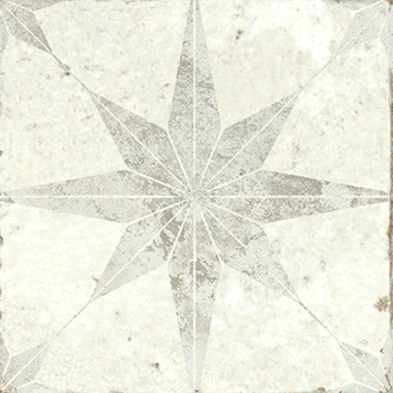 Merola Tile Harmonia Kings Star White 13" x 13" Ceramic Floor and Wall Tile