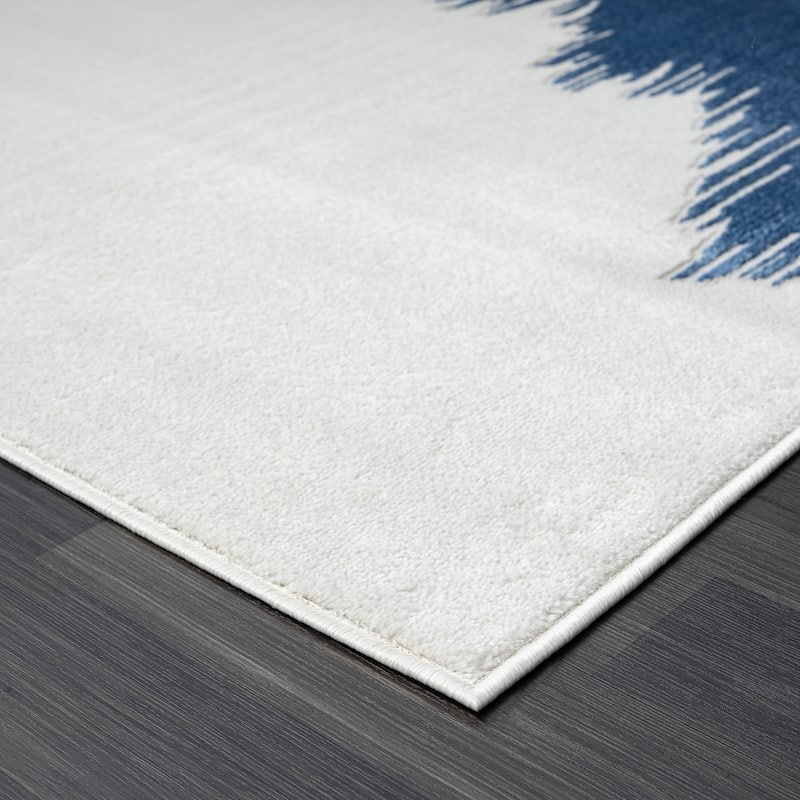 Abani Atlas Collection ATL170A Abstract Mountain Grey Blue Area Rug