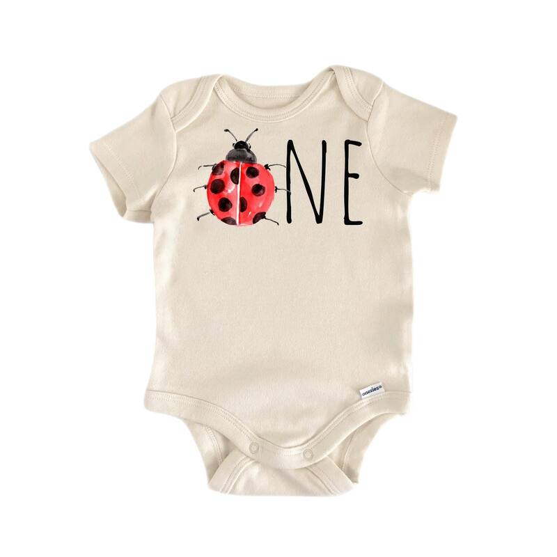 Ladybug Birthday Bug - Baby Boy Girl Clothes Infant Bodysuit Funny Cute Newborn - White - 3-6M