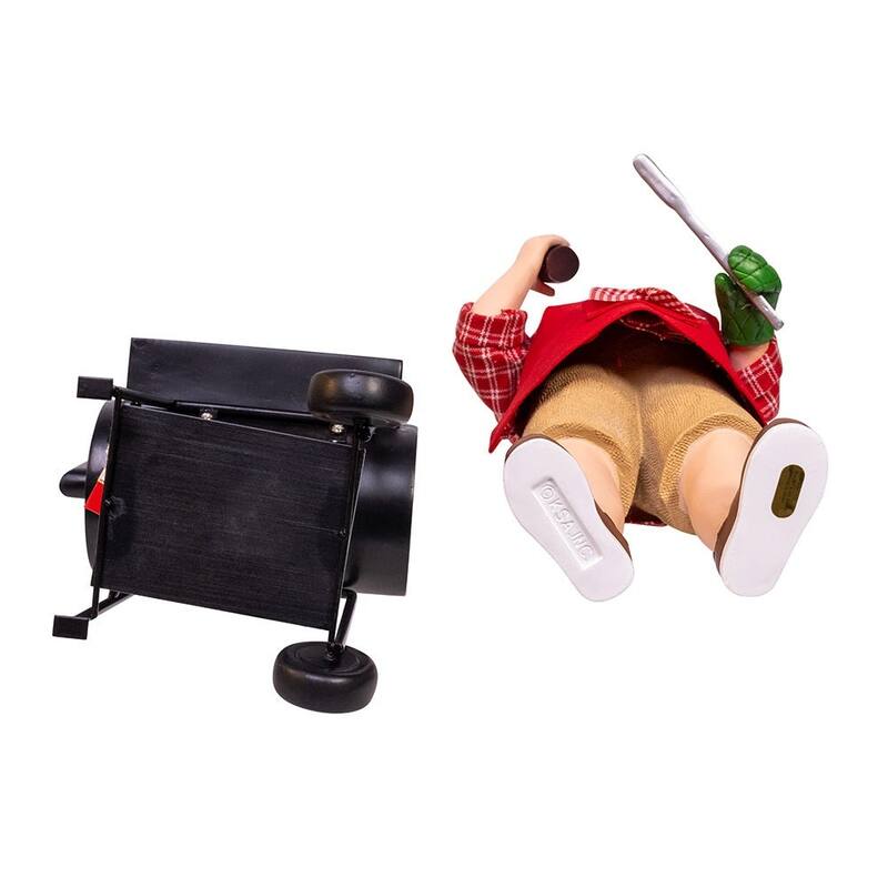 Kurt Adler 10.75-Inch Barbecue Grill Santa