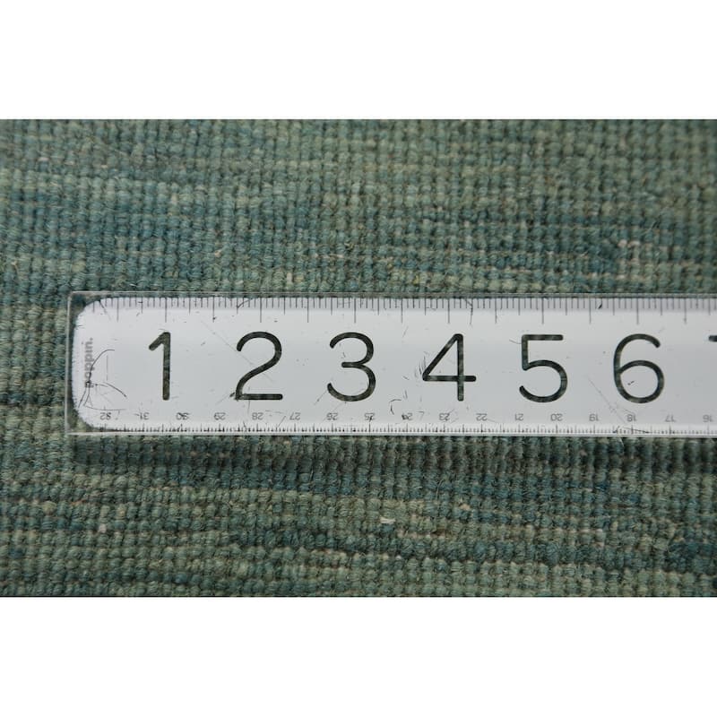 Aqua Blue Gabbeh Modern Rug Handmade Wool Carpet - 4'0" x 5'8"