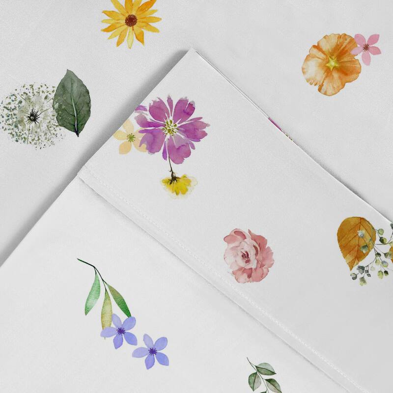 Pointehaven Crisp Percale Printed Long Staple Combed Cotton Sheet Set