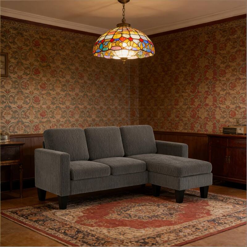 72.8" Modern L-Shaped Corduroy Sectional Sofa