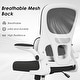 preview thumbnail 12 of 20, Office Chair, Mesh Ergonomic Office Chair with Lumbar Support, Comfy Computer Desk Chair with Flip Armrest Rolling Wheels