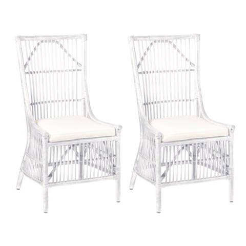Handcrafted Natural Rattan Dining Chair (Set of 2)