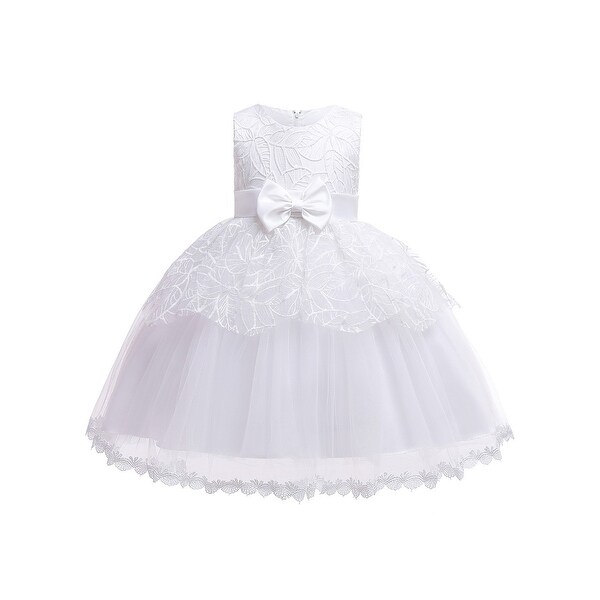 white baby flower girl dress