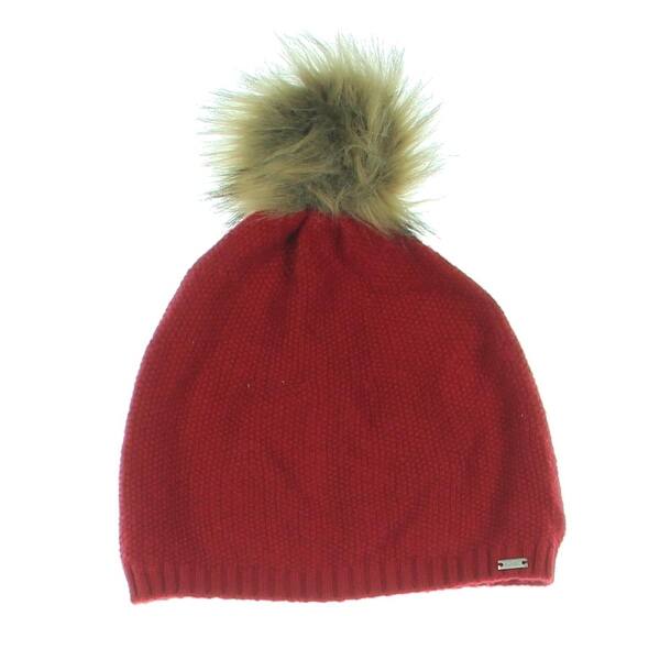 Shop Tommy Hilfiger Womens Heidi Winter Hat Faux Fur Pom Pom O S
